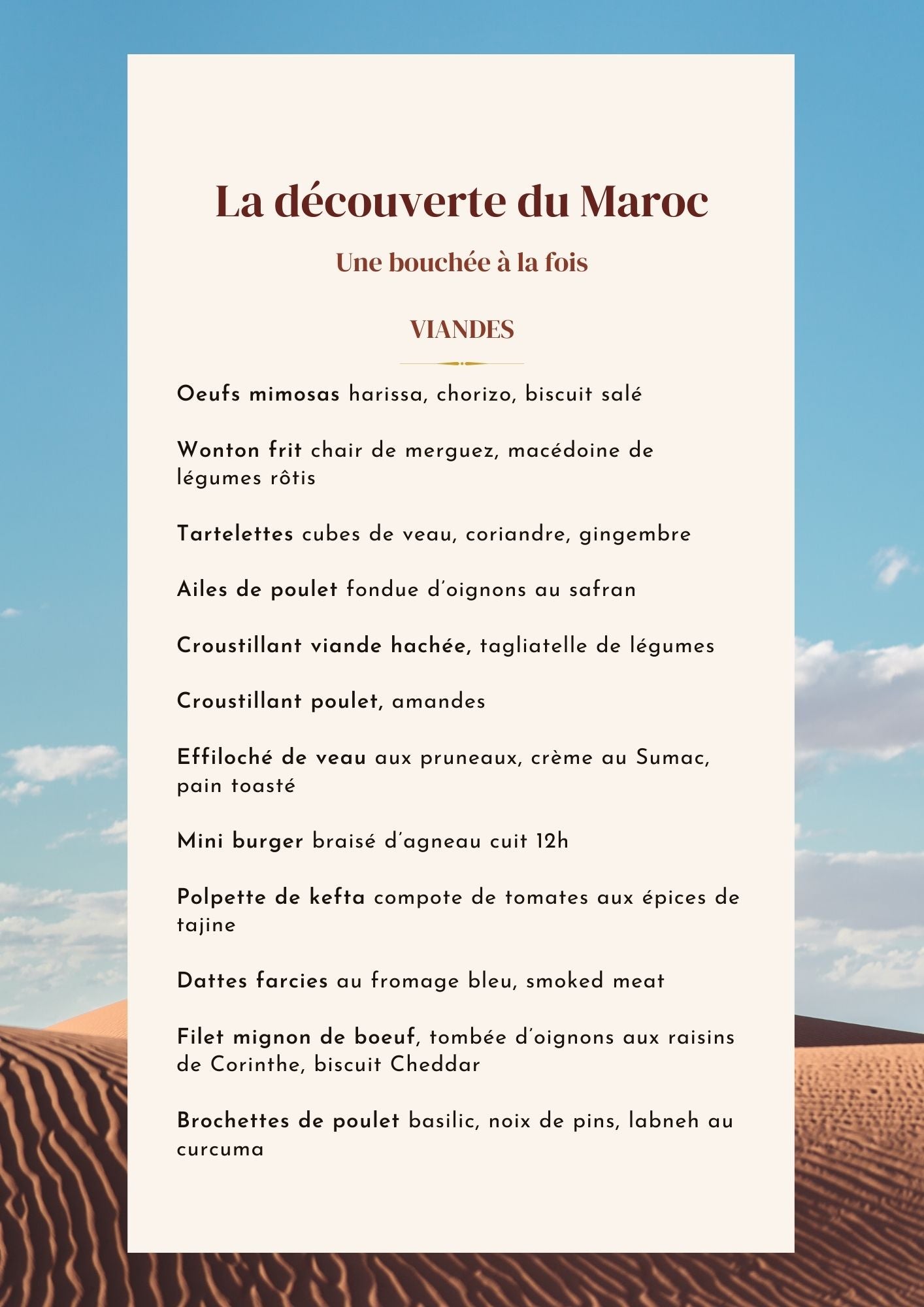 fine cuisine marocaine