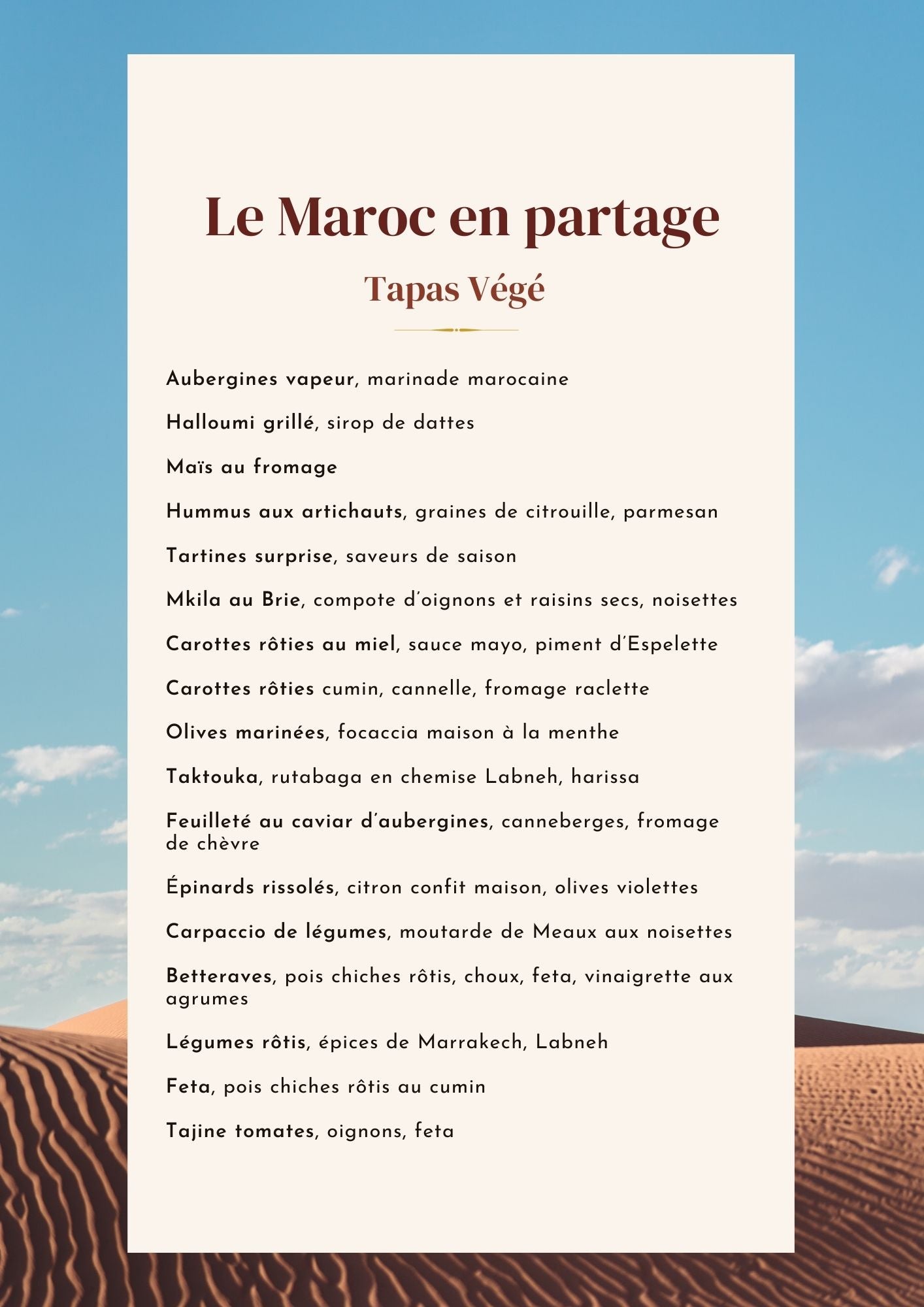 Voyage Nourriture Maroc